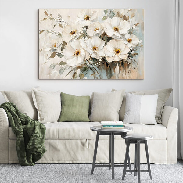 Painting of white flowers Painting of white flowers