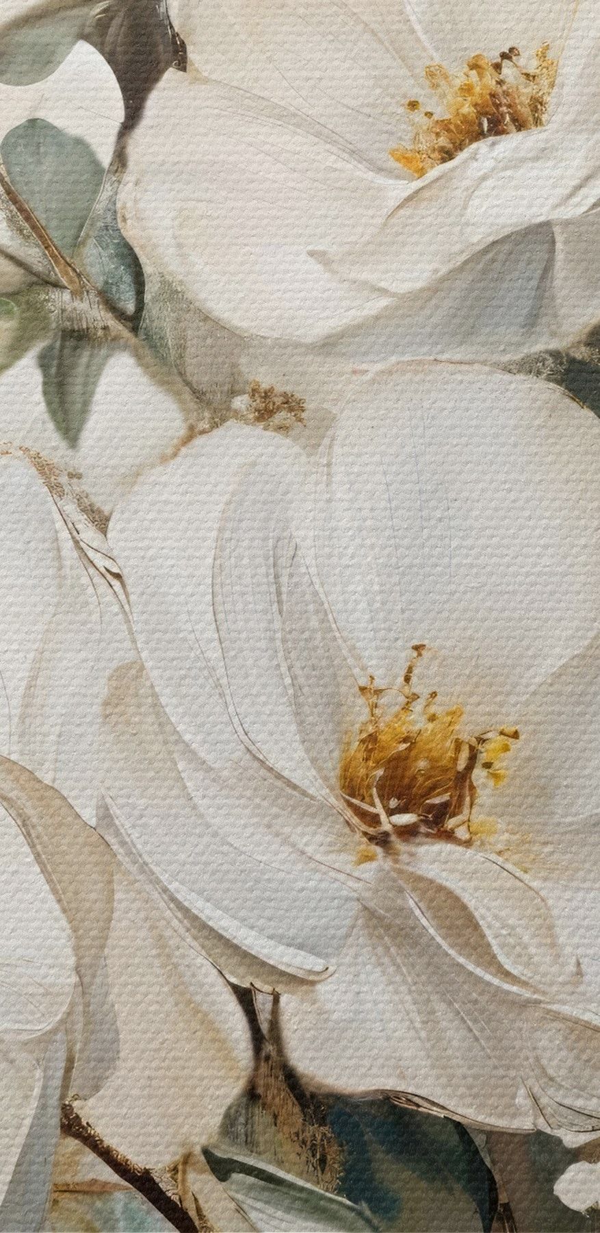 Painting of white flowers Painting of white flowers