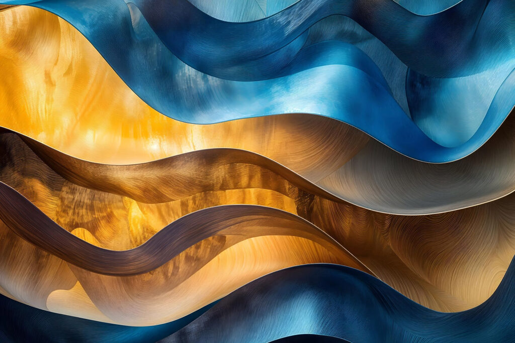 Blue and yellow wavy lines Blue and yellow wavy lines