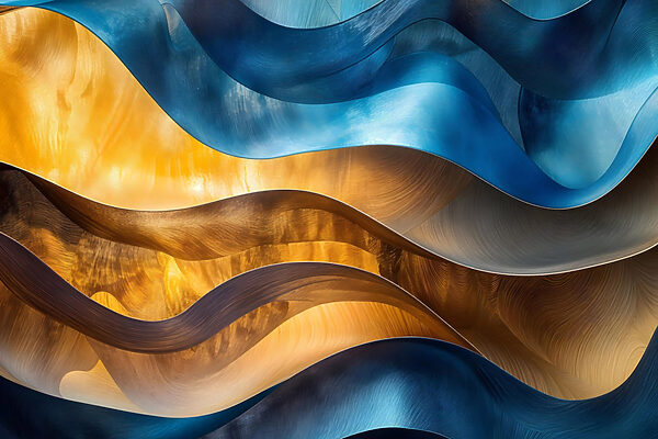 Blue and yellow wavy lines Blue and yellow wavy lines