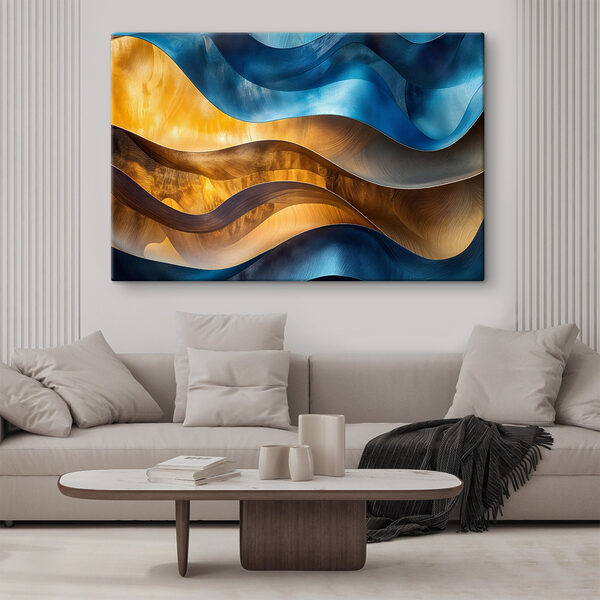 Blue and yellow wavy lines Blue and yellow wavy lines