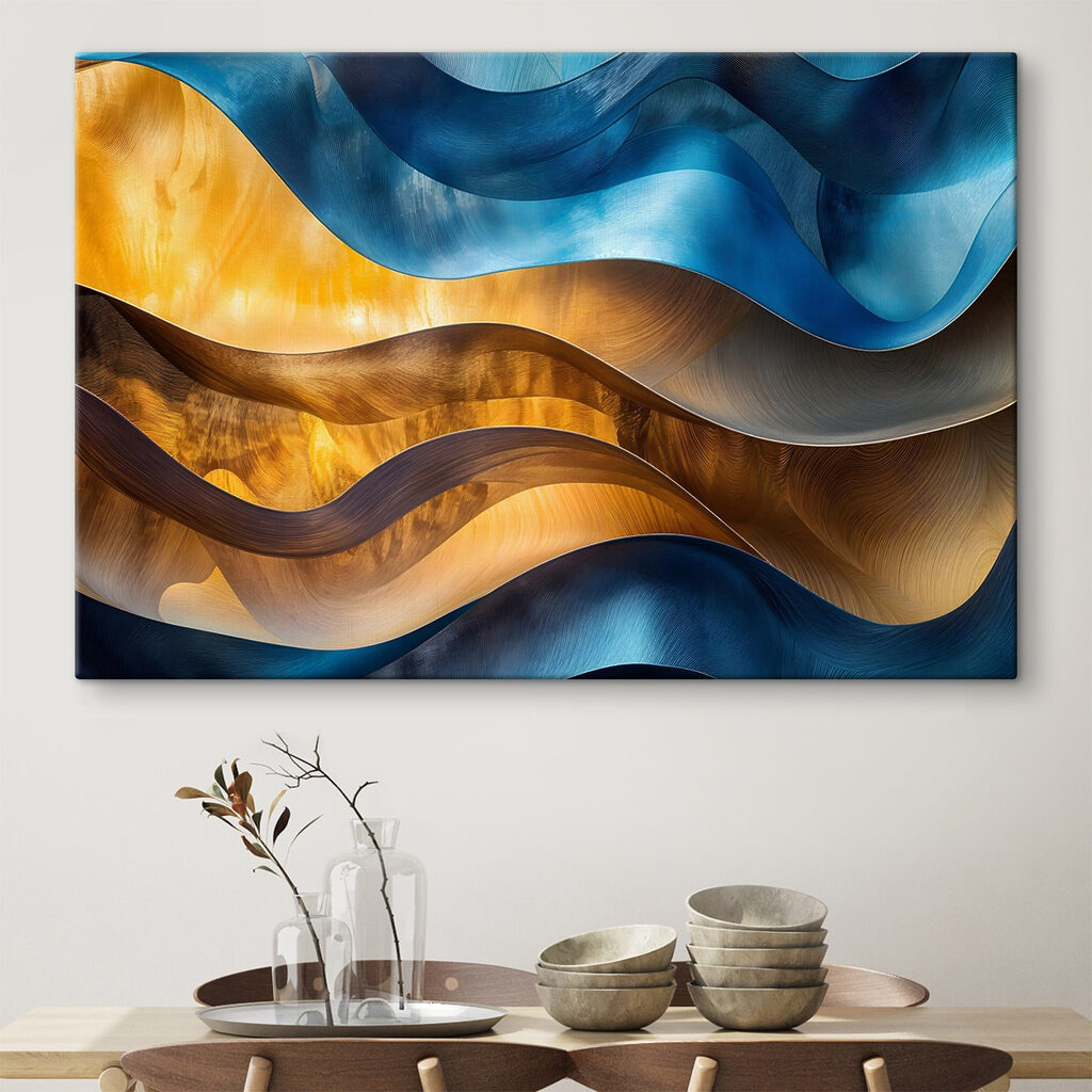 Blue and yellow wavy lines Blue and yellow wavy lines