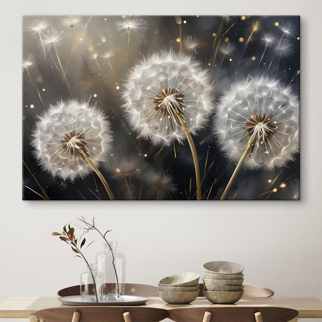 Delicate dandelions in soft light