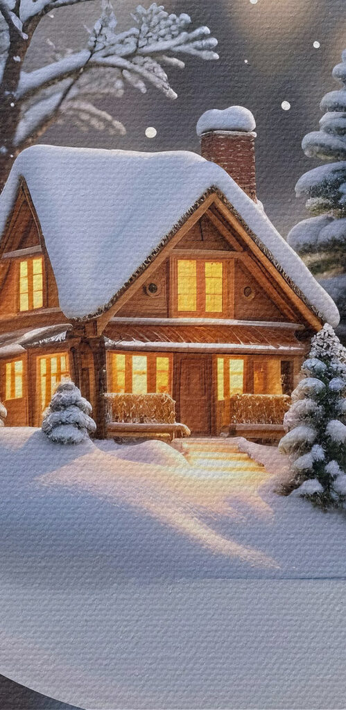 Glass ball with a house and trees inside Glass ball with a house and trees inside