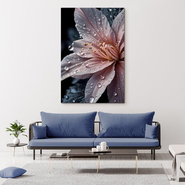 Delicate petals adorned with raindrops Delicate petals adorned with raindrops