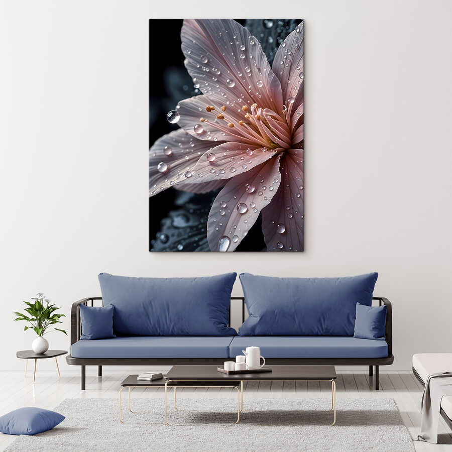 Delicate petals adorned with raindrops Delicate petals adorned with raindrops