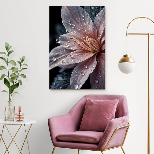 Delicate petals adorned with raindrops Delicate petals adorned with raindrops