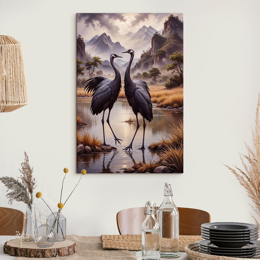 Two birds standing in a river