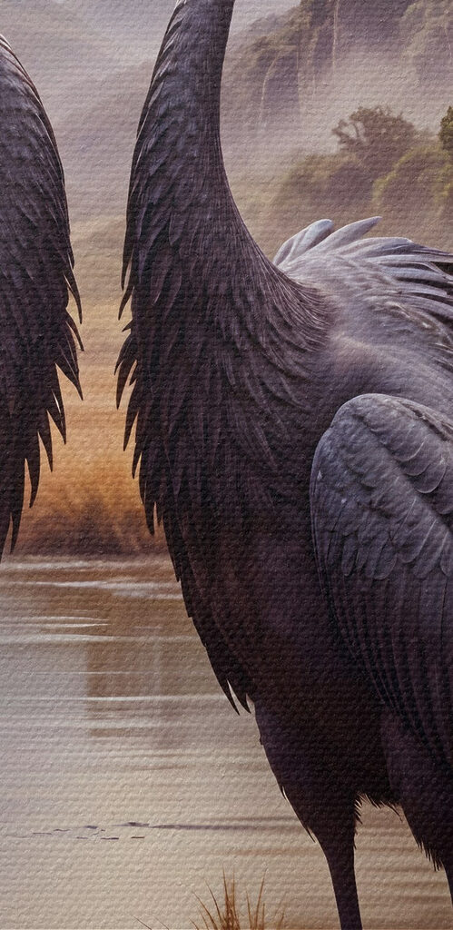 Two birds standing in a river