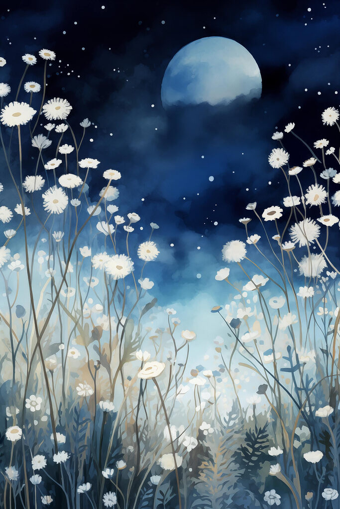 Painting of white flowers