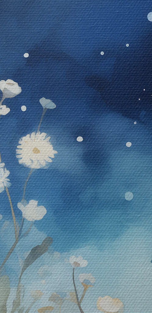 Painting of white flowers