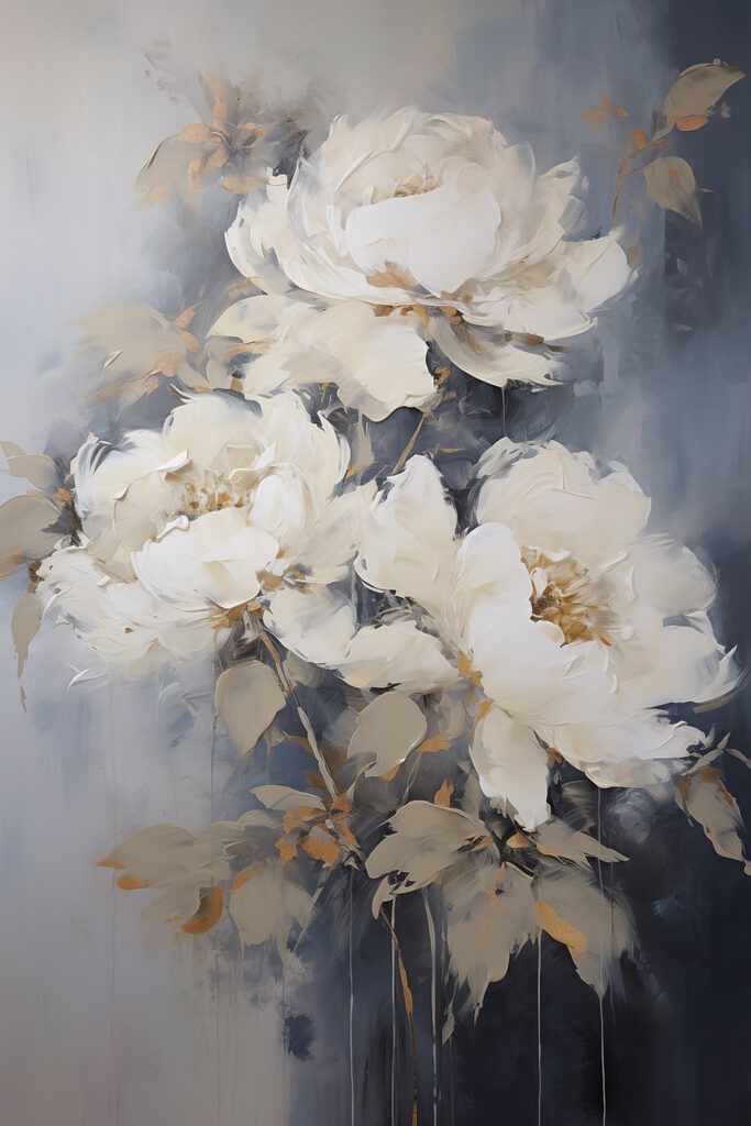 Painting of white flowers