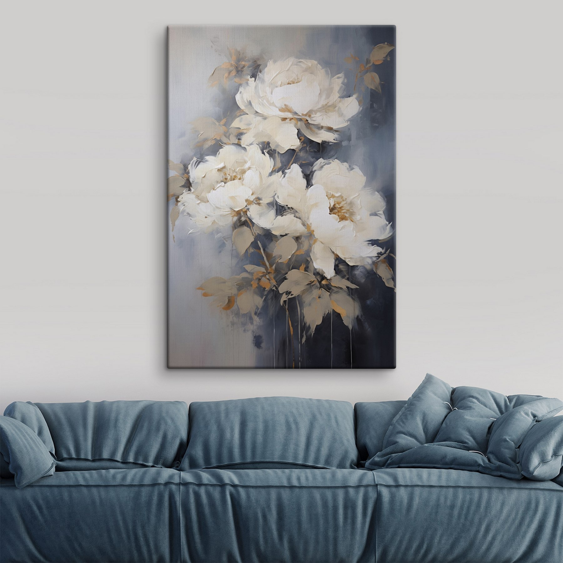 Painting of white flowers Painting of white flowers