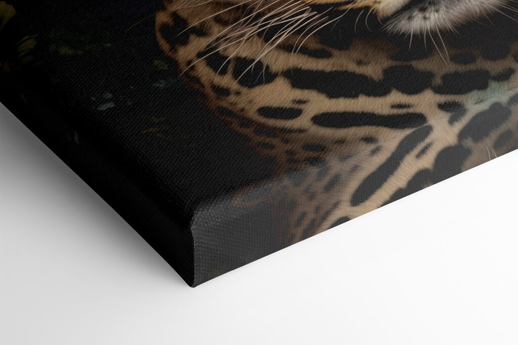 Leopard with a crown and flowers