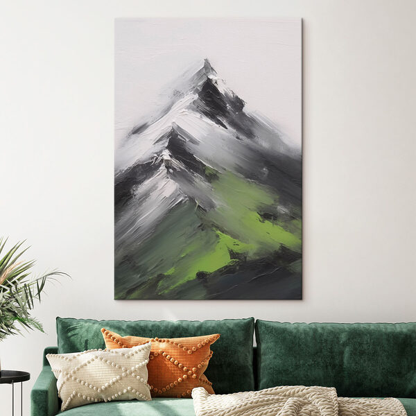 Painting of a mountain peak