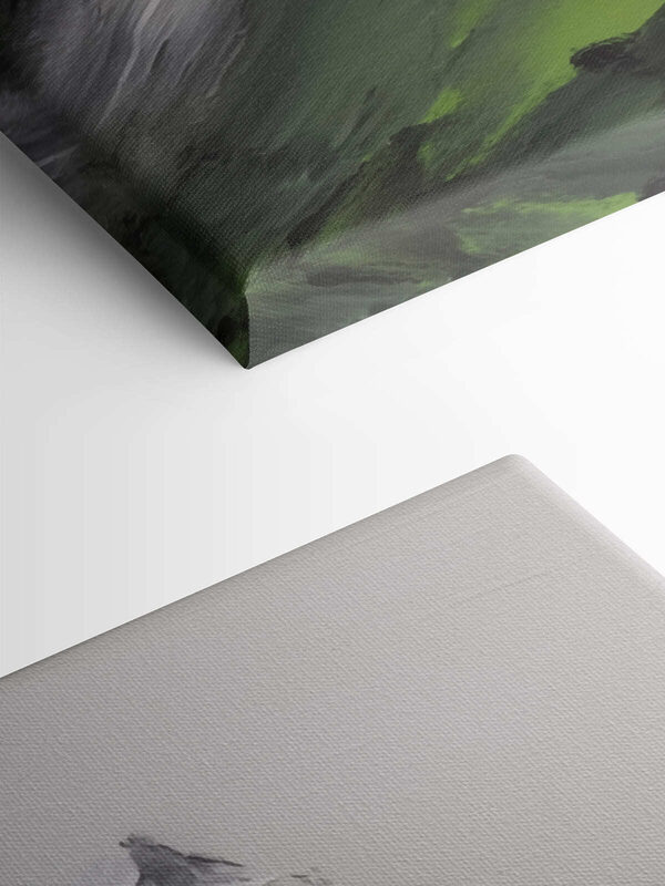 Painting of a mountain peak