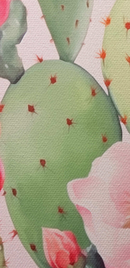 Painting of a cactus with flowers Painting of a cactus with flowers