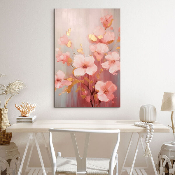Painting of pink flowers Painting of pink flowers