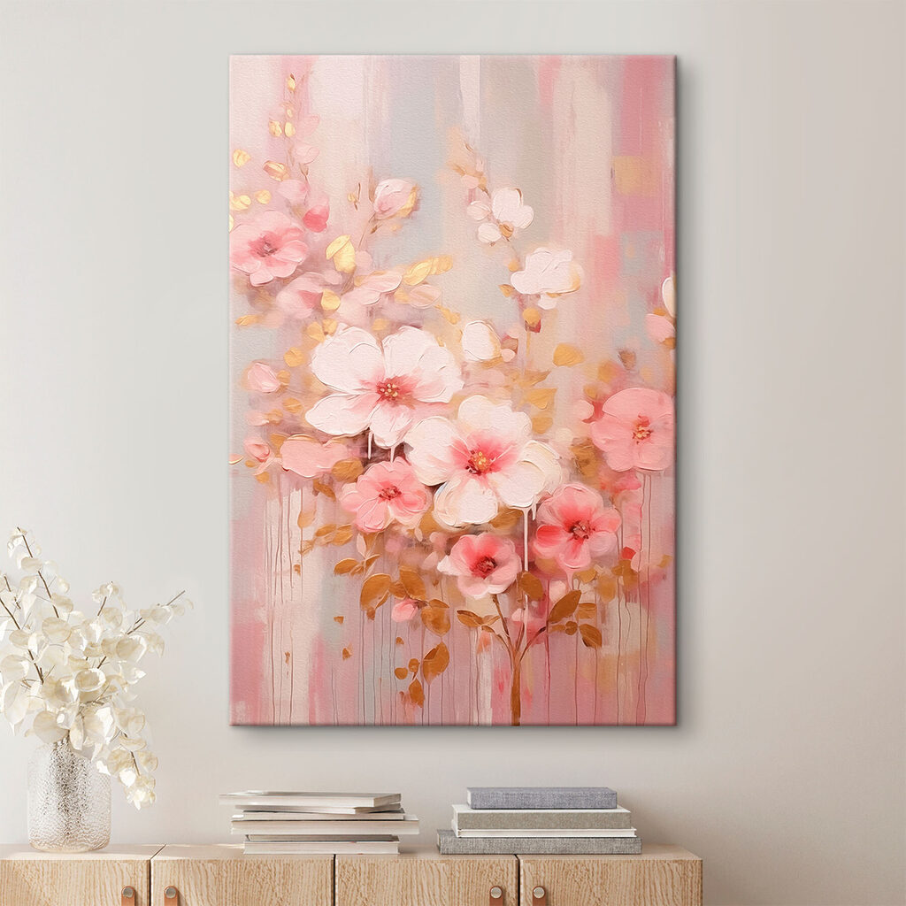 Painting of pink flowers Painting of pink flowers