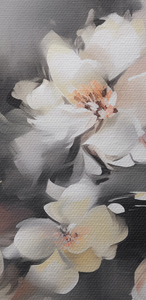 Painting of flowers on a grey background Painting of flowers on a grey background