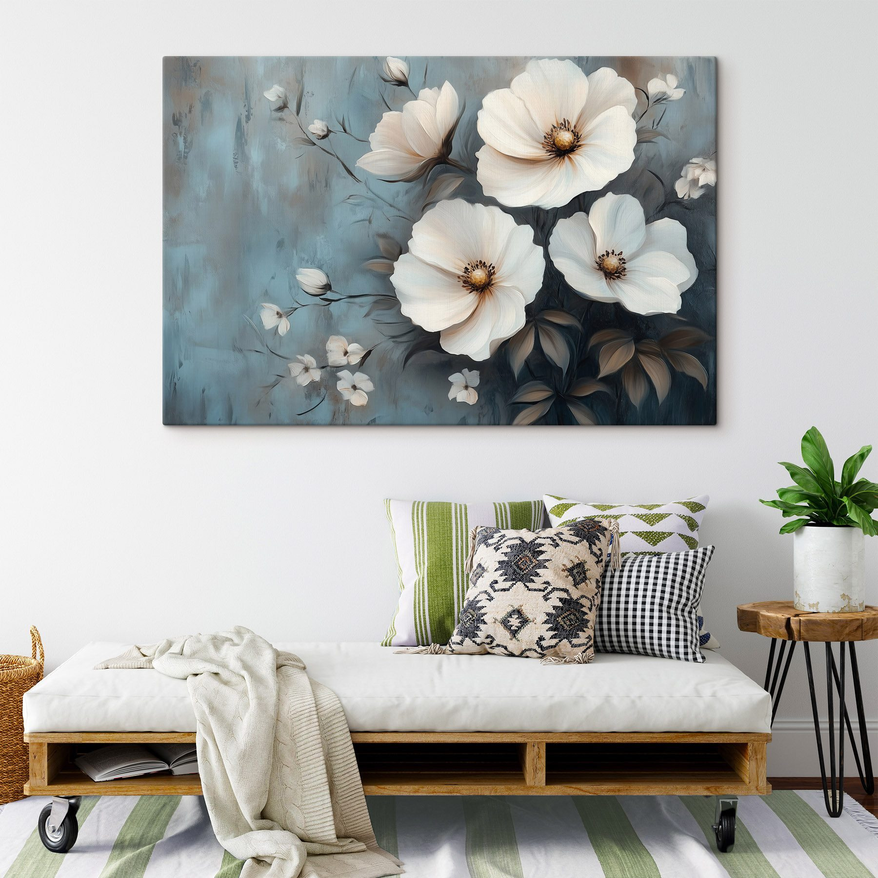 Painting of white flowers
