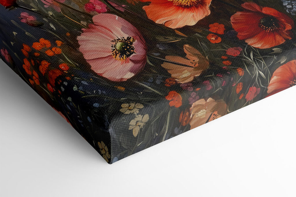 Painting of flowers in a field Painting of flowers in a field