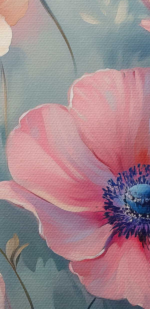 Painting of flowers on a blue background Painting of flowers on a blue background
