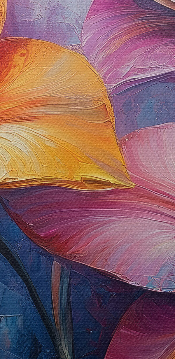 Painting of flowers on a blue background Painting of flowers on a blue background