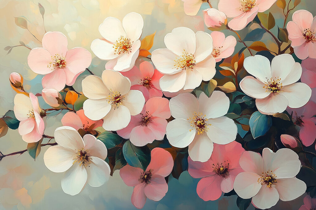 Group of flowers on a branch