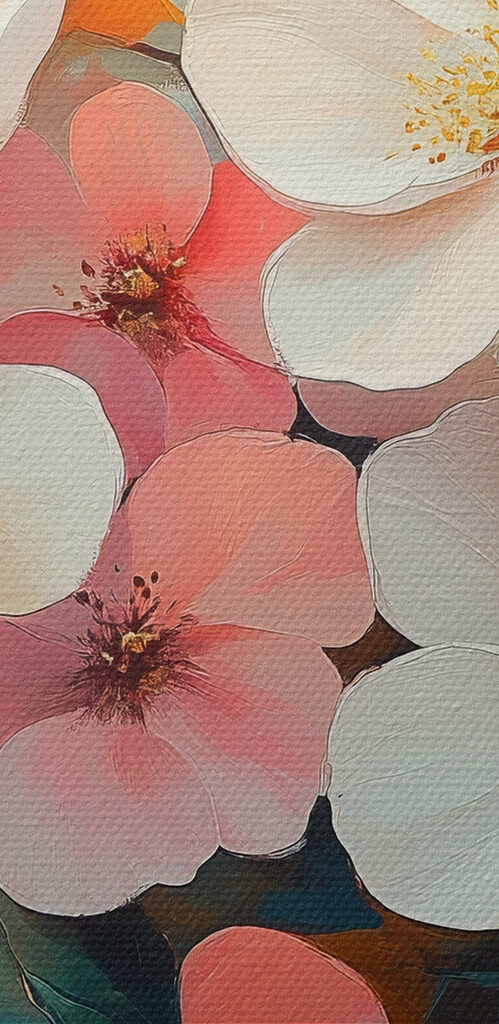 Group of flowers on a branch