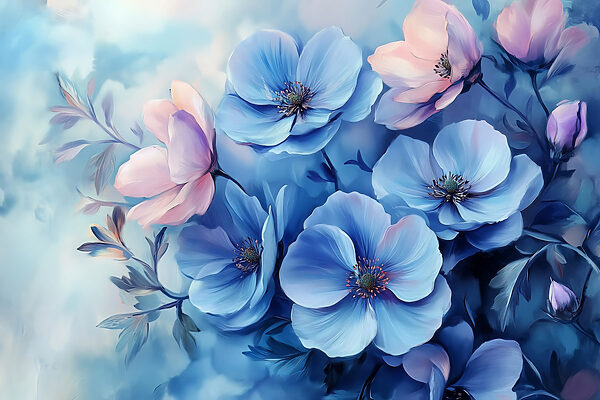 Gentle blooms in soothing hues Gentle blooms in soothing hues