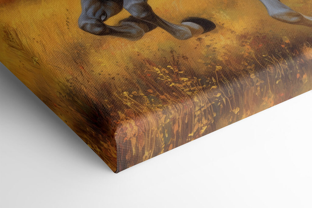 Group of horses running in a field