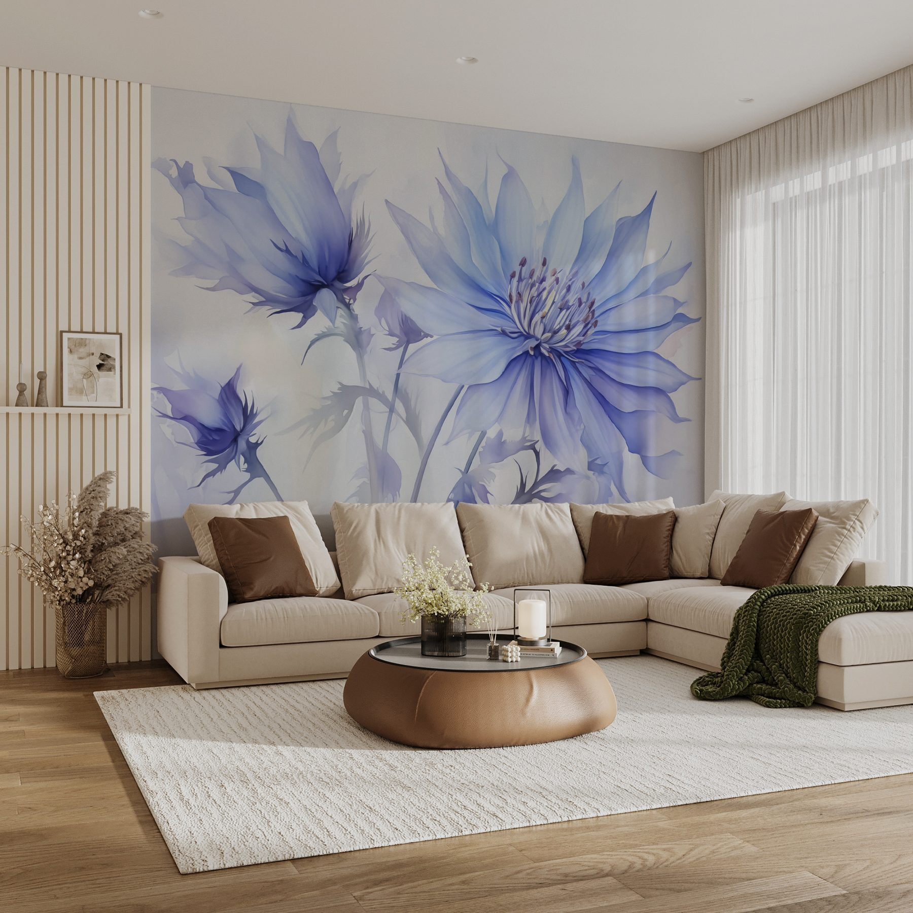 Delicate blue petals in soft hues