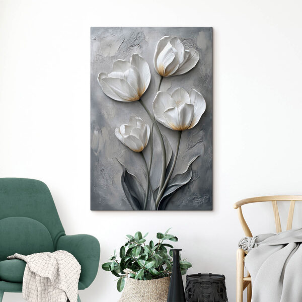 Painting of white flowers Painting of white flowers