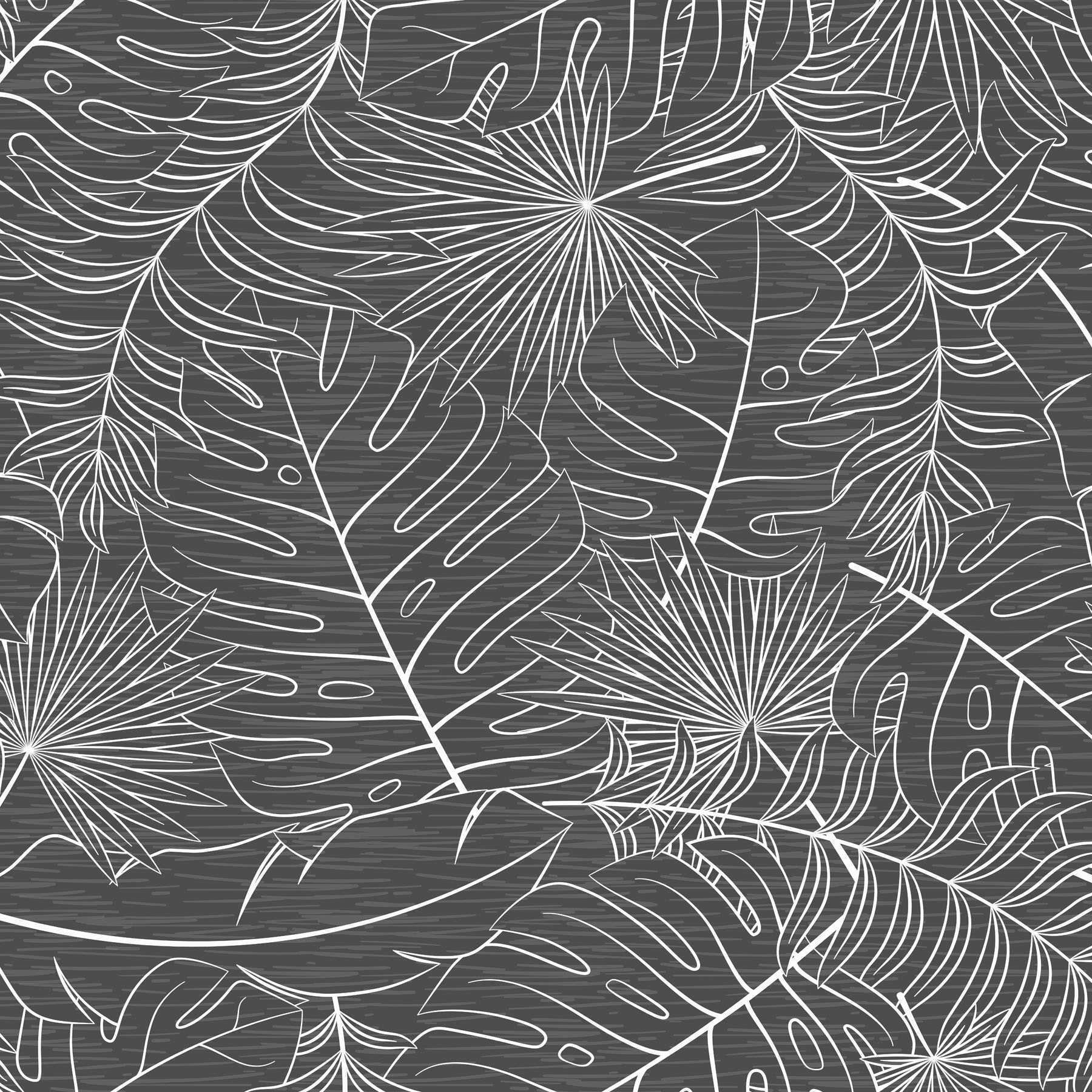 Pattern of leaves on a grey background