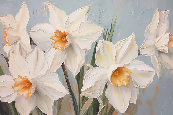 Painting of white flowers Painting of white flowers