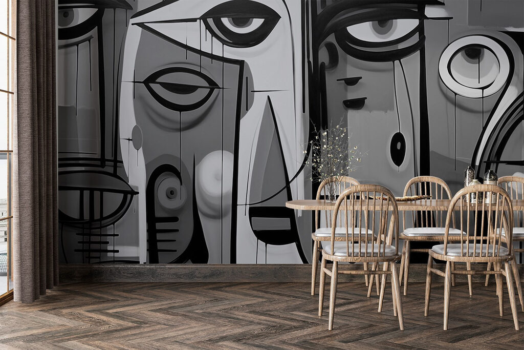 Black and white picture of a face