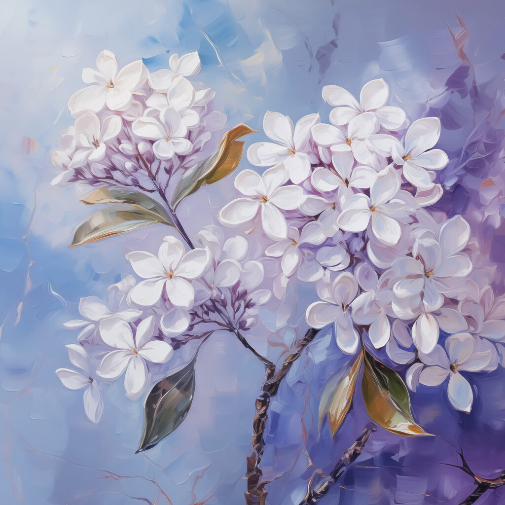 Painting of white flowers Painting of white flowers