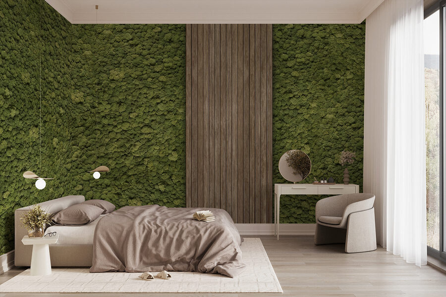Wood plank on a green carpet Wood plank on a green carpet