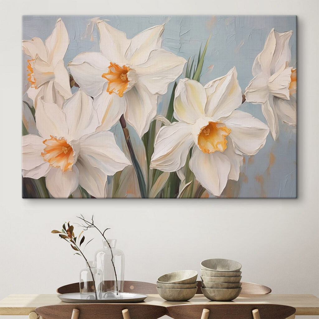 Painting of white flowers Painting of white flowers