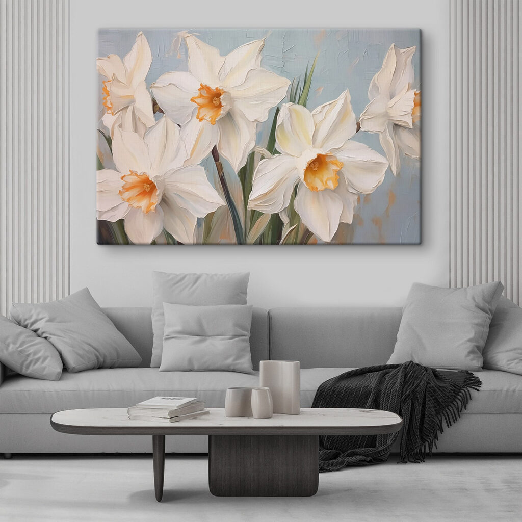 Painting of white flowers Painting of white flowers