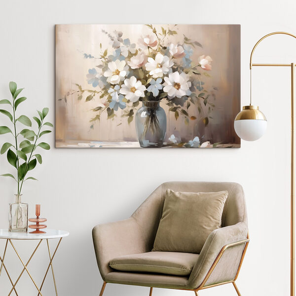 Painting of flowers in a vase