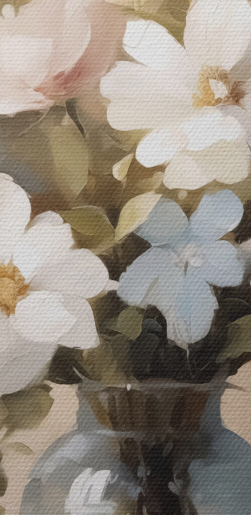 Painting of flowers in a vase