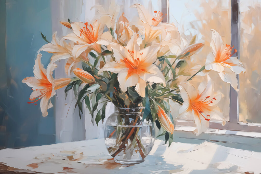 Vase of flowers on a table Vase of flowers on a table