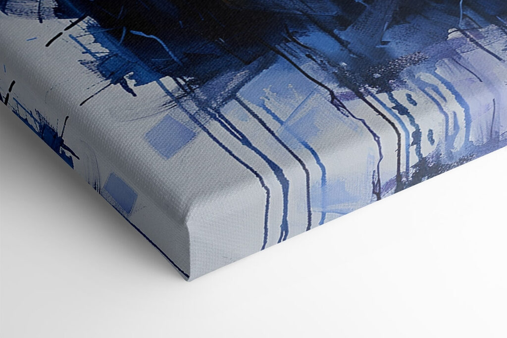 Painting of a woman with blue flowers in her hair