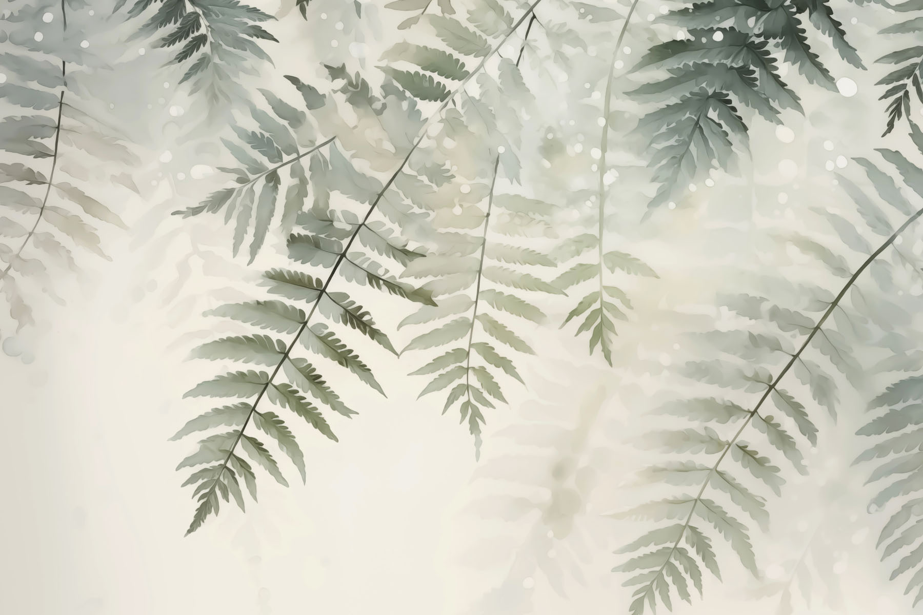 Delicate ferns against soft background