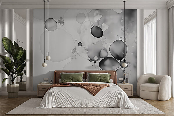 Плинне чорно-біле абстрактне мистецтво Фотошпалери Плинне чорно-біле абстрактне мистецтво