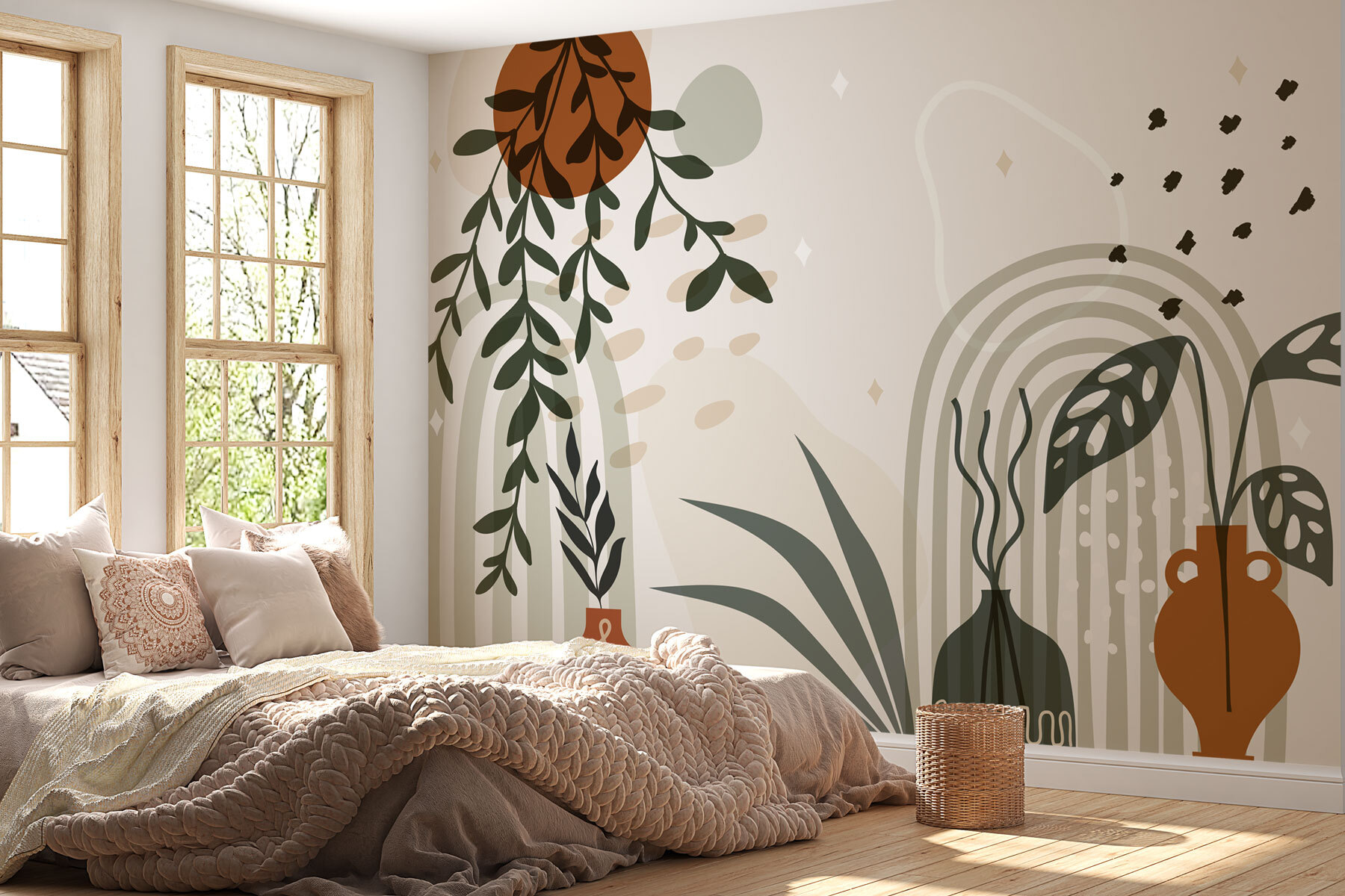 Graphic of a plant and potted plants