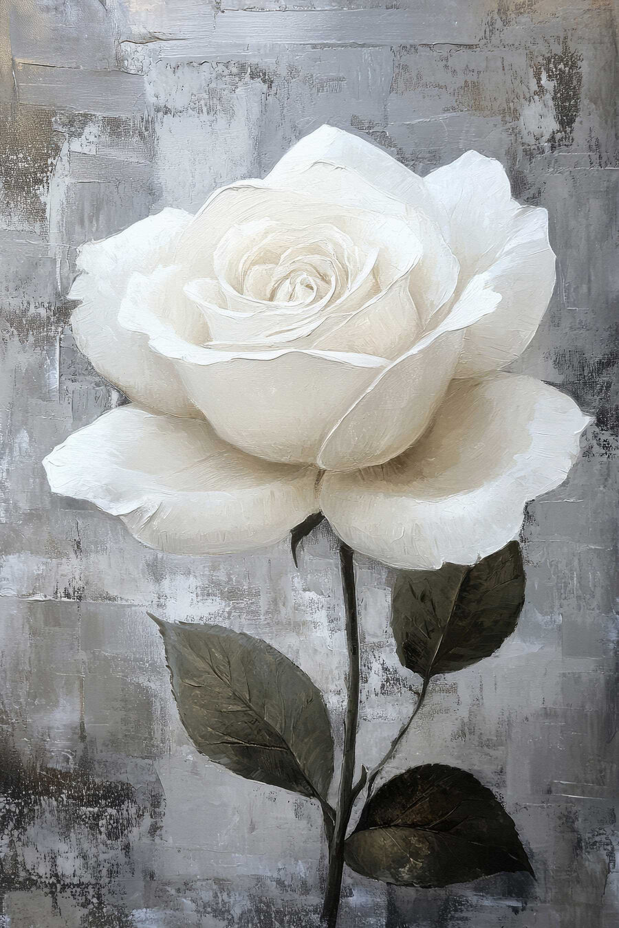 Painting of a white rose Painting of a white rose