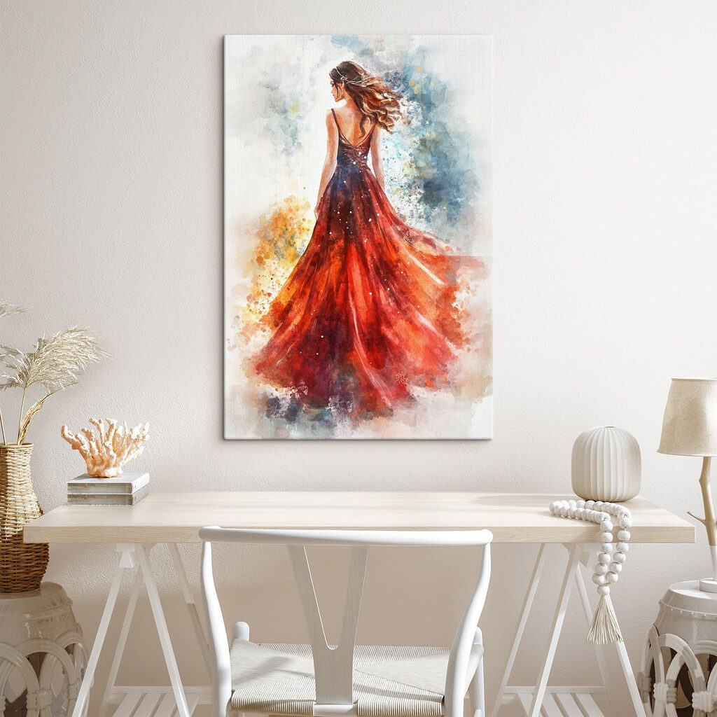 Woman in a red dress